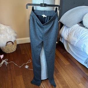 Knit ribbed pull on gray pants